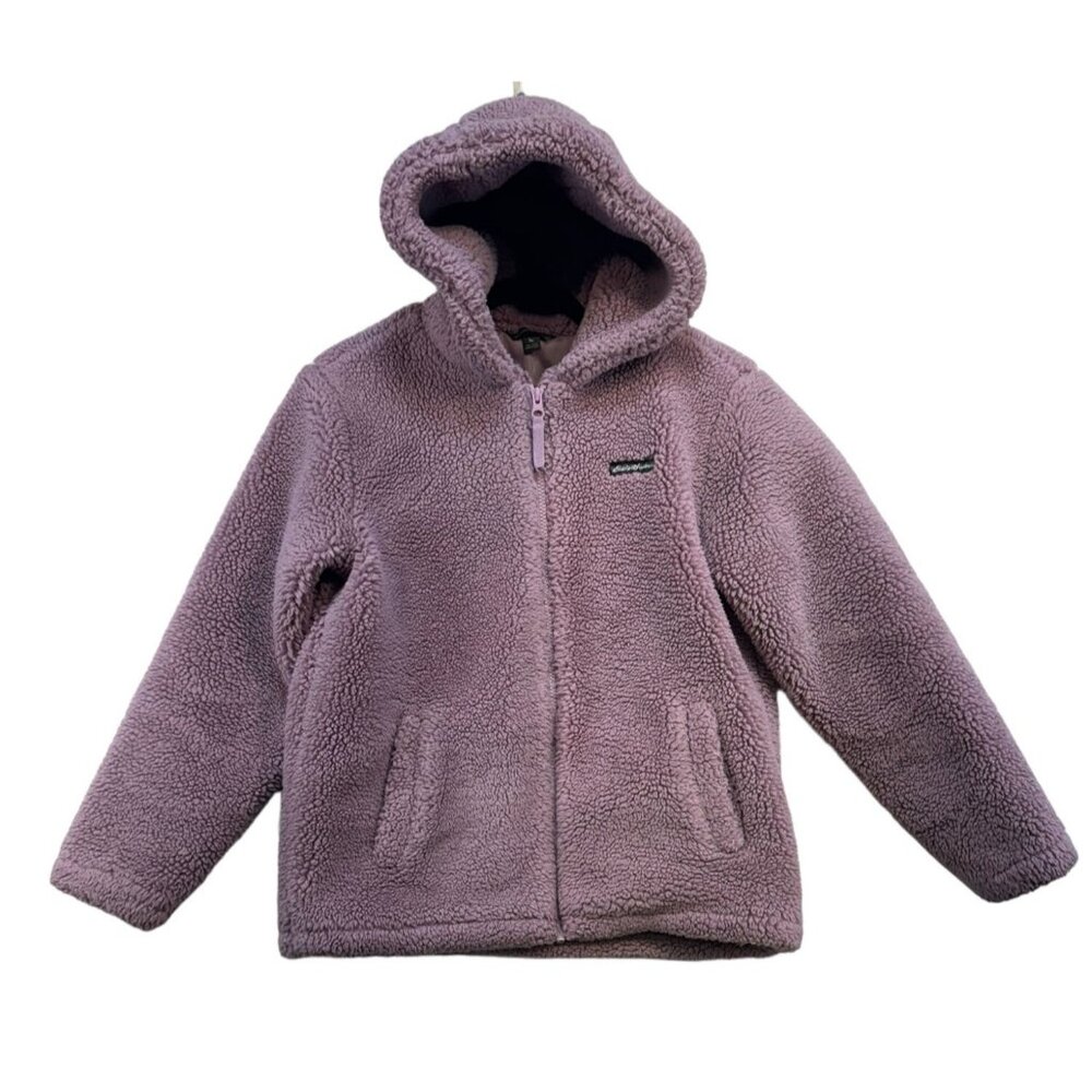 Eddie Bauer Kids Sherpa Fleece Hooded Jacket L/14 Purple